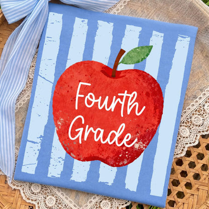PRE-DESIGNED Apple Stripe Grades gang sheet - DTF or Sublimation - Youth size