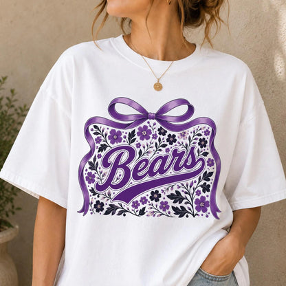 semi-custom floral bow mascot - 2 colors (design set up only)