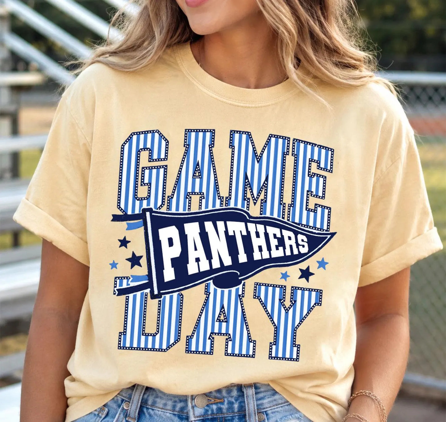 semi-custom game day stripe mascot - 2 colors (design set up only)