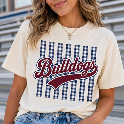 semi-custom gingham stipe mascot - 2 colors (design set up only)