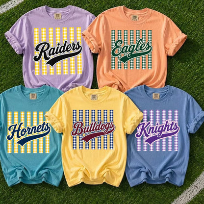 semi-custom gingham stipe mascot - 2 colors (design set up only)