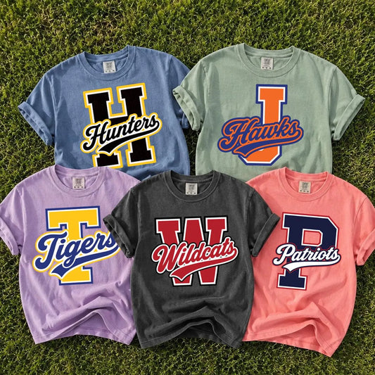 semi-custom varsity mascot mascot - 2 colors (design set up only)