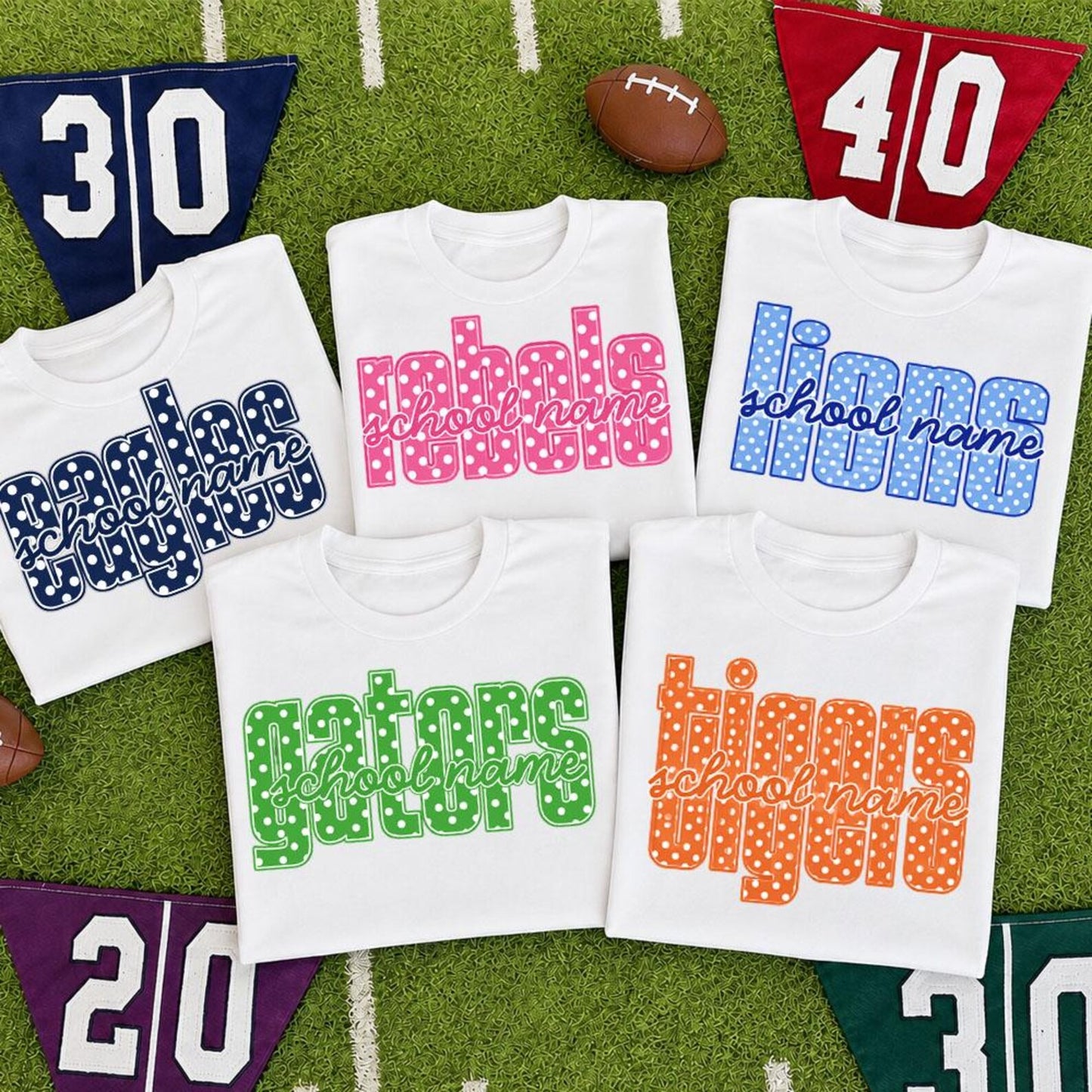 semi-custom polka dot mascot - 1 or 2 color (design set up only)