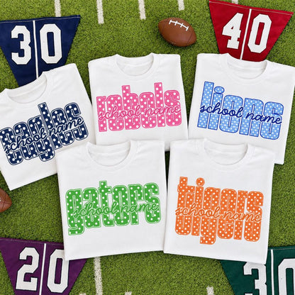 semi-custom polka dot mascot - 1 or 2 color (design set up only)