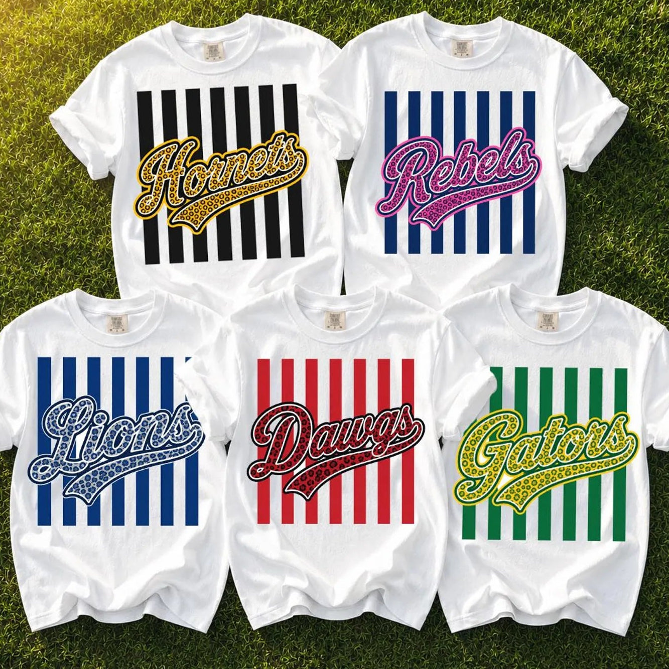 semi-custom leopard print stripe - 2 color (design set up only)
