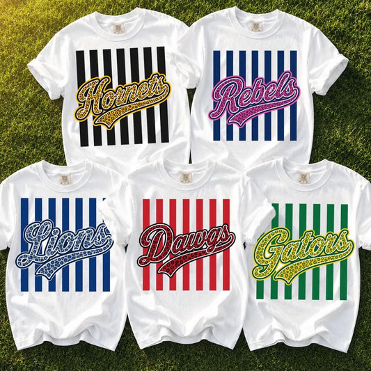 semi-custom leopard print stripe - 2 color (design set up only)