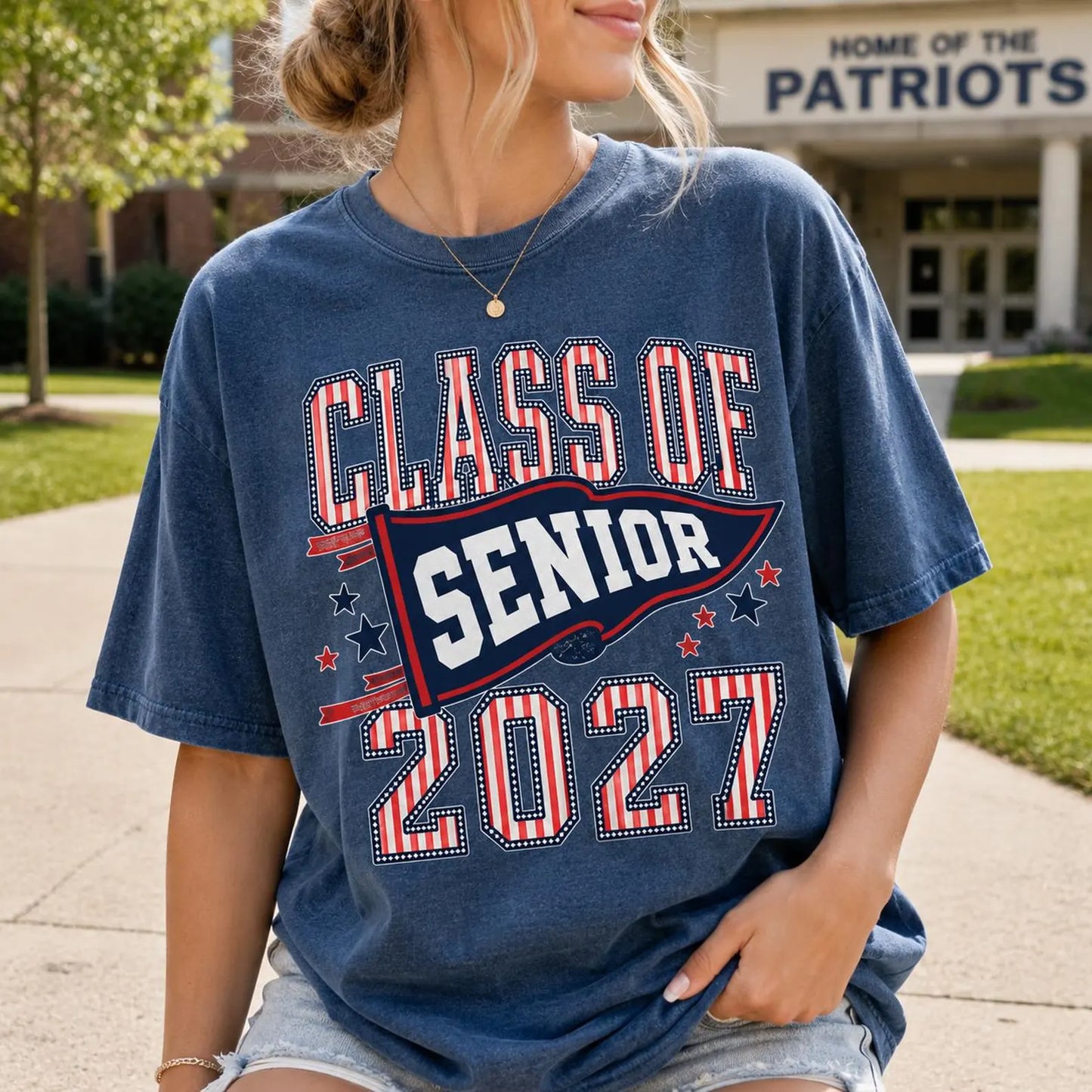 semi-custom mascot SENIOR pennant - 2 color (design set up only)
