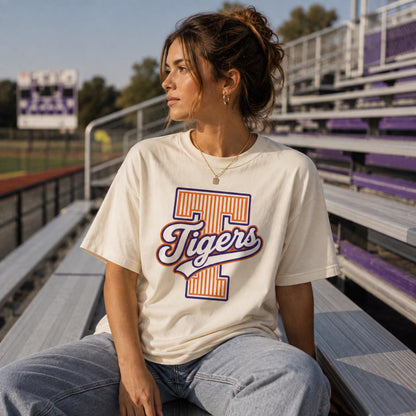 semi-custom mascot varsity stripe - 2 colors (design set up only)