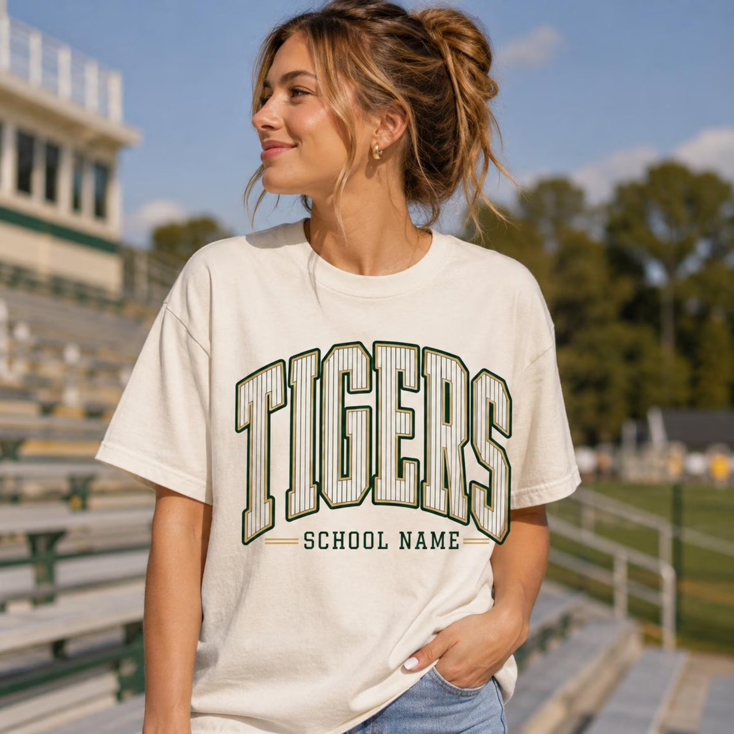 semi-custom mascot striped - 2 color (design set up only)