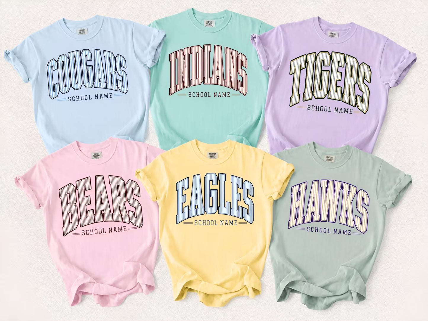 semi-custom mascot striped - 2 color (design set up only)