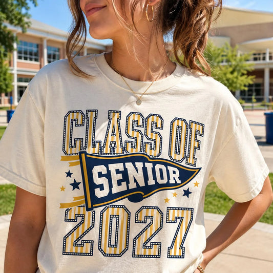 semi-custom mascot SENIOR pennant - 2 color (design set up only)