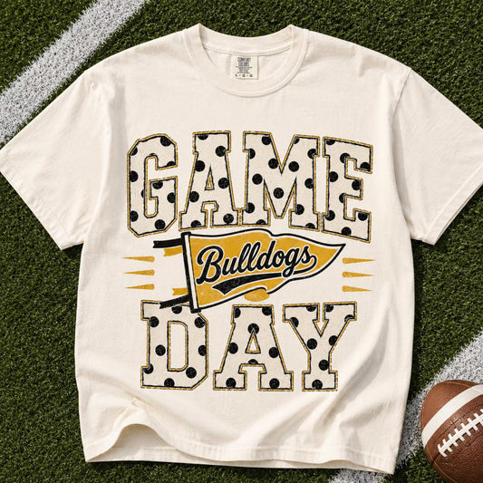 semi-custom mascot Game day polka dot - 2 color (design set up only)
