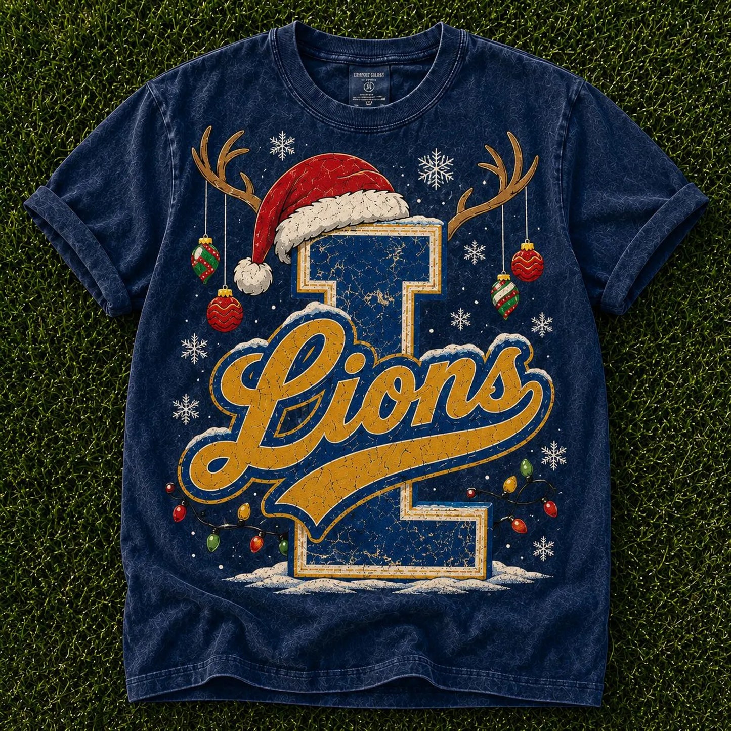 semi-custom mascot Christmas varsity - 2 color (design set up only)