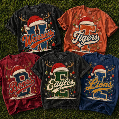 semi-custom mascot Christmas varsity - 2 color (design set up only)