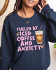 Fueled by iced coffee and anxiety **clear film matte**