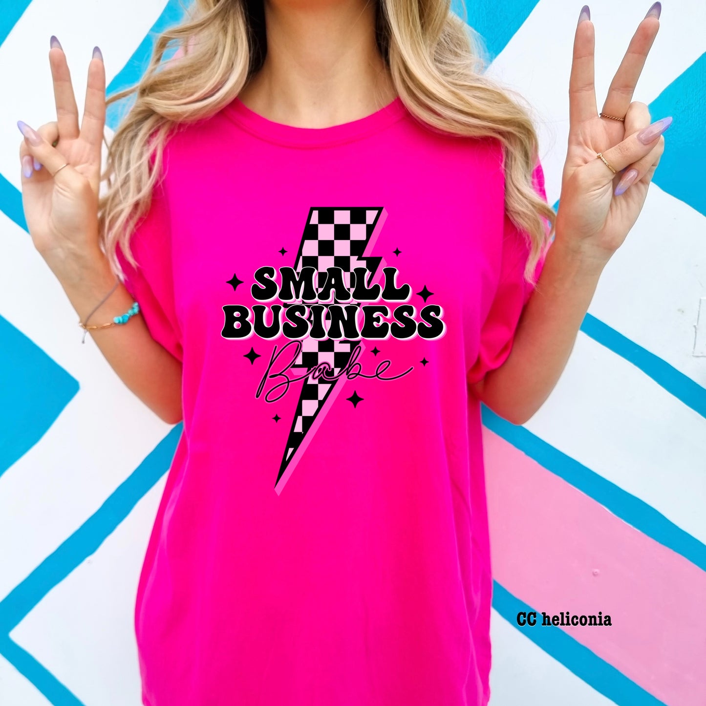Small Business Babe bolt screen print transfer